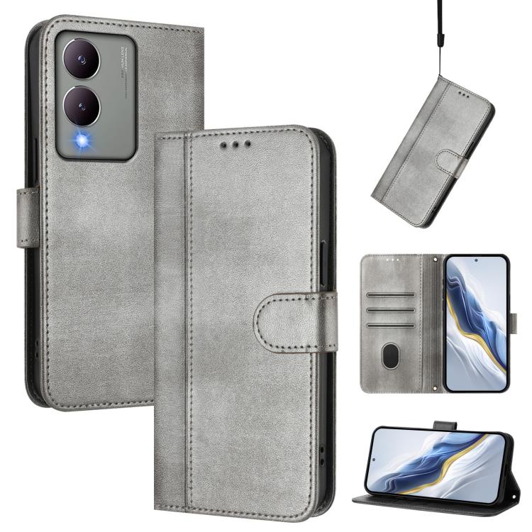 Line Splicing Buckle Retro Leather Phone Case, For vivo Y28 4G Global, For vivo X100s 5G, For vivo Y38 5G / T3x 5G Global, For vivo iQOO Z9x, For vivo Y20 / Y20i / Y20s / Y11s / Y12s, For vivo iQOO Z9 5G / iQOO Z9 Turbo 5G                              ...