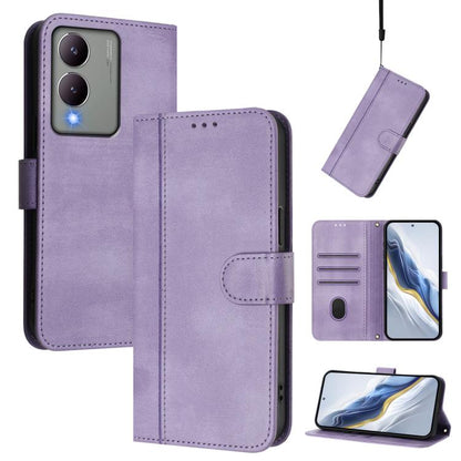 Line Splicing Buckle Retro Leather Phone Case, For vivo Y28 4G Global, For vivo X100s 5G, For vivo Y38 5G / T3x 5G Global, For vivo iQOO Z9x, For vivo Y20 / Y20i / Y20s / Y11s / Y12s, For vivo iQOO Z9 5G / iQOO Z9 Turbo 5G                              ...