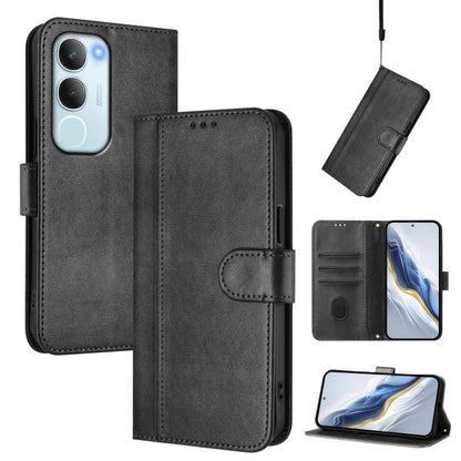 Line Splicing Buckle Retro Leather Phone Case, For vivo V40 Lite 5G IDN / Y300 5G Global, For vivo V40 Lite 4G IDN / Y300 5G IDN, For vivo Y19s 4G Global, For vivo X200 Pro mini, For vivo Y100 5G IDN / T3 5G IDN, For vivo V40e 5G India / iQOO Z9s 5G   ...
