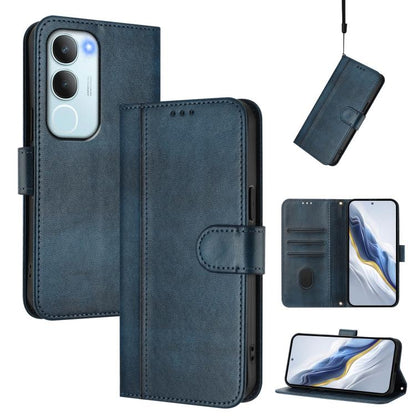Line Splicing Buckle Retro Leather Phone Case, For vivo V40 Lite 5G IDN / Y300 5G Global, For vivo V40 Lite 4G IDN / Y300 5G IDN, For vivo Y19s 4G Global, For vivo X200 Pro mini, For vivo Y100 5G IDN / T3 5G IDN, For vivo V40e 5G India / iQOO Z9s 5G   ...