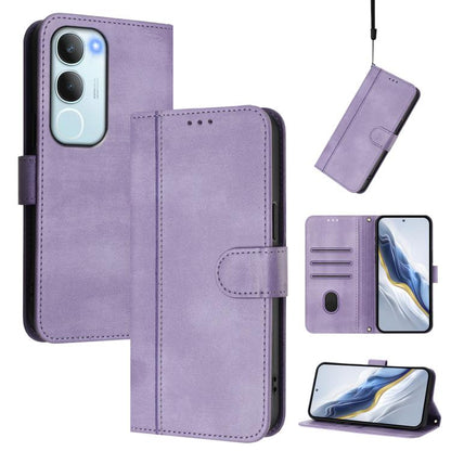 Line Splicing Buckle Retro Leather Phone Case, For vivo V40 Lite 5G IDN / Y300 5G Global, For vivo V40 Lite 4G IDN / Y300 5G IDN, For vivo Y19s 4G Global, For vivo X200 Pro mini, For vivo Y100 5G IDN / T3 5G IDN, For vivo V40e 5G India / iQOO Z9s 5G   ...