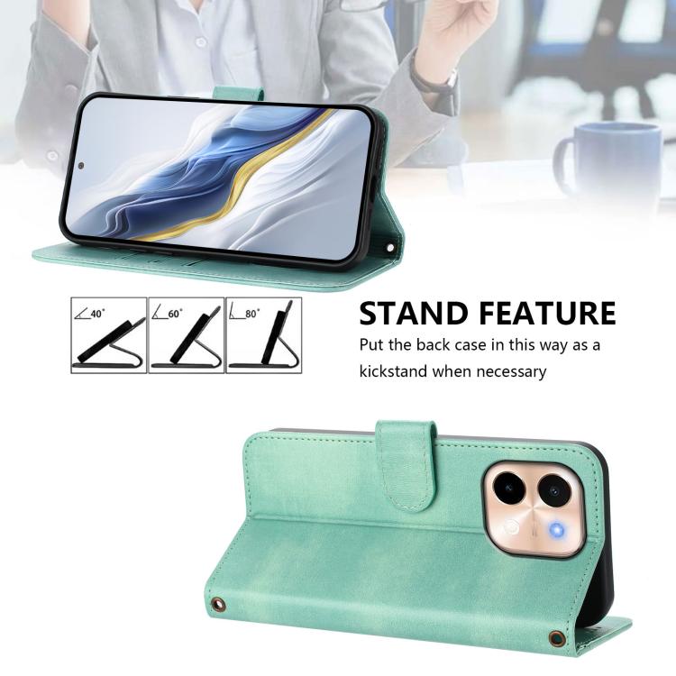 Line Splicing Buckle Retro Leather Phone Case, For vivo Y28 4G Global, For vivo X100s 5G, For vivo Y38 5G / T3x 5G Global, For vivo iQOO Z9x, For vivo Y20 / Y20i / Y20s / Y11s / Y12s, For vivo iQOO Z9 5G / iQOO Z9 Turbo 5G                              ...
