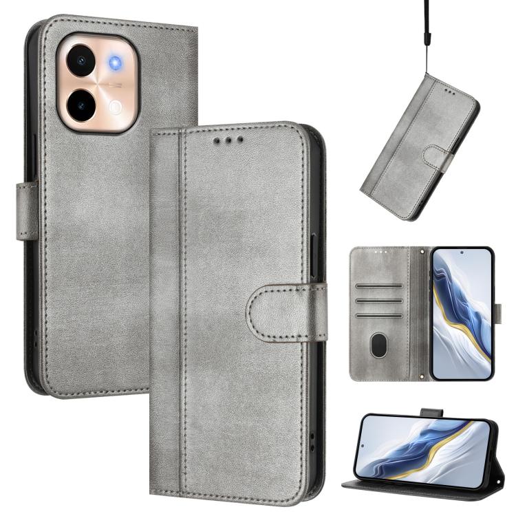 Line Splicing Buckle Retro Leather Phone Case, For vivo Y28 4G Global, For vivo X100s 5G, For vivo Y38 5G / T3x 5G Global, For vivo iQOO Z9x, For vivo Y20 / Y20i / Y20s / Y11s / Y12s, For vivo iQOO Z9 5G / iQOO Z9 Turbo 5G                              ...