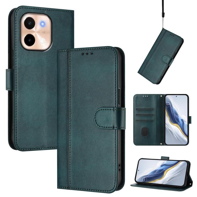 Line Splicing Buckle Retro Leather Phone Case, For vivo Y28 4G Global, For vivo X100s 5G, For vivo Y38 5G / T3x 5G Global, For vivo iQOO Z9x, For vivo Y20 / Y20i / Y20s / Y11s / Y12s, For vivo iQOO Z9 5G / iQOO Z9 Turbo 5G                              ...