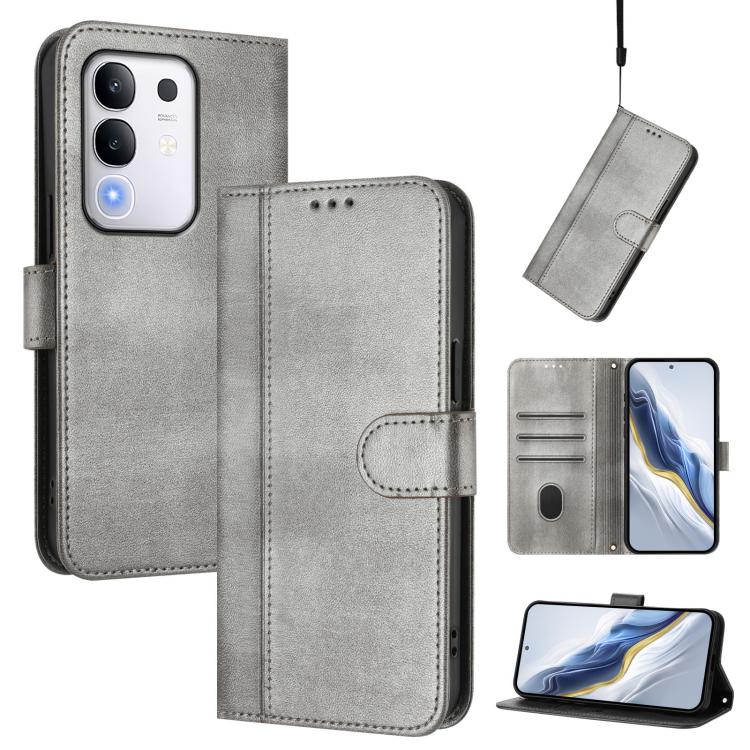 Line Splicing Buckle Retro Leather Phone Case, For vivo V60 5G Global, For vivo S30 Pro mini, For vivo S30, For vivo X200s 5G, For vivo Y39 5G Global, For vivo V50 Lite 5G Global / V40 Lite 4G, For vivo Y04 4G Global / Y29s 5G, For vivo Y29 4G Global  ...