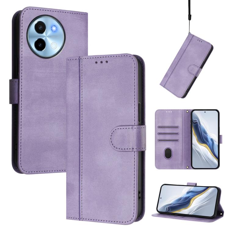 Line Splicing Buckle Retro Leather Phone Case, For vivo Y28 4G Global, For vivo X100s 5G, For vivo Y38 5G / T3x 5G Global, For vivo iQOO Z9x, For vivo Y20 / Y20i / Y20s / Y11s / Y12s, For vivo iQOO Z9 5G / iQOO Z9 Turbo 5G                              ...