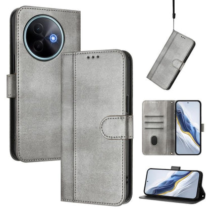 Line Splicing Buckle Retro Leather Phone Case, For vivo V60 5G Global, For vivo S30 Pro mini, For vivo S30, For vivo X200s 5G, For vivo Y39 5G Global, For vivo V50 Lite 5G Global / V40 Lite 4G, For vivo Y04 4G Global / Y29s 5G, For vivo Y29 4G Global  ...