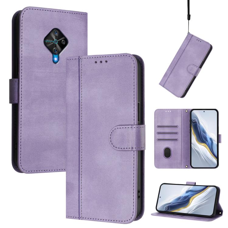 Line Splicing Buckle Retro Leather Phone Case, For vivo Y73 2021, For vivo Y52s 5G / iQOO U3 / Y31s 5G, For vivo Y31 4G 2021 India / Y51A 2021, For vivo Y70s, For vivo Y30 4G Global, For vivo Y19 / U3 / Y5s / Z5i / U20, For vivo Y27 4G 2023 Global