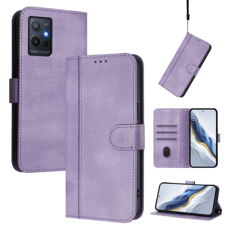 Line Splicing Buckle Retro Leather Phone Case, For vivo Y78+ 5G / Y78 Global / V29 Lite, For vivo Y100 5G / Y100A 5G India, For vivo Y02A 4G / Y02 4G / Y11 2023, For vivo Y56 5G / Y16 4G / Y02s 4G Global, For vivo V27 5G / V27 Pro 5G Global            ...