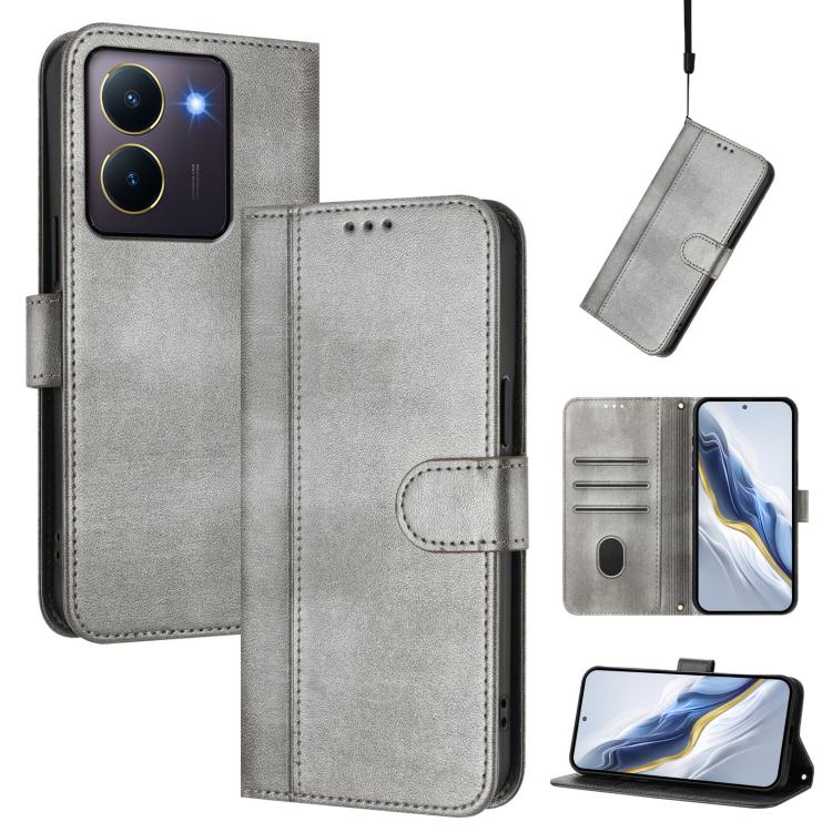 Line Splicing Buckle Retro Leather Phone Case, For vivo Y28 4G Global, For vivo X100s 5G, For vivo Y38 5G / T3x 5G Global, For vivo iQOO Z9x, For vivo Y20 / Y20i / Y20s / Y11s / Y12s, For vivo iQOO Z9 5G / iQOO Z9 Turbo 5G                              ...