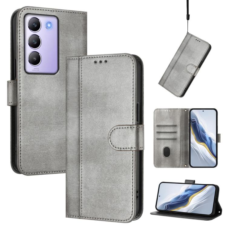 Line Splicing Buckle Retro Leather Phone Case, For vivo V40 Lite 5G IDN / Y300 5G Global, For vivo V40 Lite 4G IDN / Y300 5G IDN, For vivo Y19s 4G Global, For vivo X200 Pro mini, For vivo Y100 5G IDN / T3 5G IDN, For vivo V40e 5G India / iQOO Z9s 5G   ...