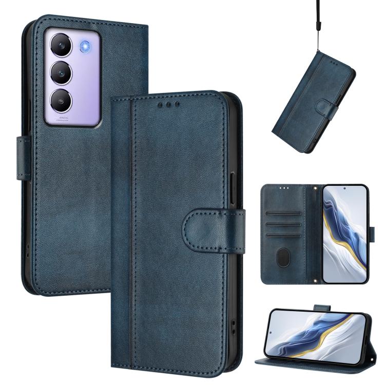 Line Splicing Buckle Retro Leather Phone Case, For vivo V40 Lite 5G IDN / Y300 5G Global, For vivo V40 Lite 4G IDN / Y300 5G IDN, For vivo Y19s 4G Global, For vivo X200 Pro mini, For vivo Y100 5G IDN / T3 5G IDN, For vivo V40e 5G India / iQOO Z9s 5G   ...