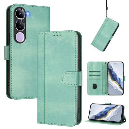 Line Splicing Buckle Retro Leather Phone Case, For vivo V40 Lite 5G IDN / Y300 5G Global, For vivo V40 Lite 4G IDN / Y300 5G IDN, For vivo Y19s 4G Global, For vivo X200 Pro mini, For vivo Y100 5G IDN / T3 5G IDN, For vivo V40e 5G India / iQOO Z9s 5G   ...