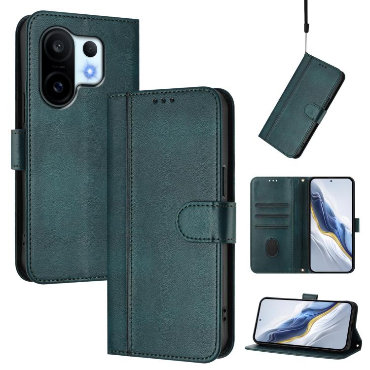 Line Splicing Buckle Retro Leather Phone Case, For vivo V60 5G Global, For vivo S30 Pro mini, For vivo S30, For vivo X200s 5G, For vivo Y39 5G Global, For vivo V50 Lite 5G Global / V40 Lite 4G, For vivo Y04 4G Global / Y29s 5G, For vivo Y29 4G Global  ...