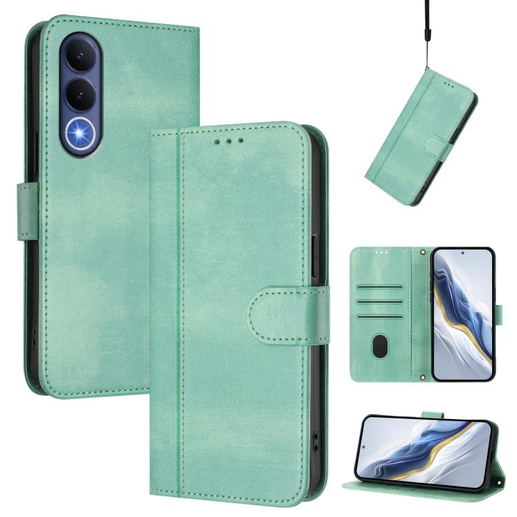 Line Splicing Buckle Retro Leather Phone Case, For vivo X300 FE / S50 Pro mini 5G, For vivo X300s, For vivo Y21 5G 2026 / Y05 4G, For vivo V70 FE 5G, For vivo X300 Ultra, For vivo X300 Pro 5G, For vivo X300 5G, For vivo Y31 5G Global                   ...
