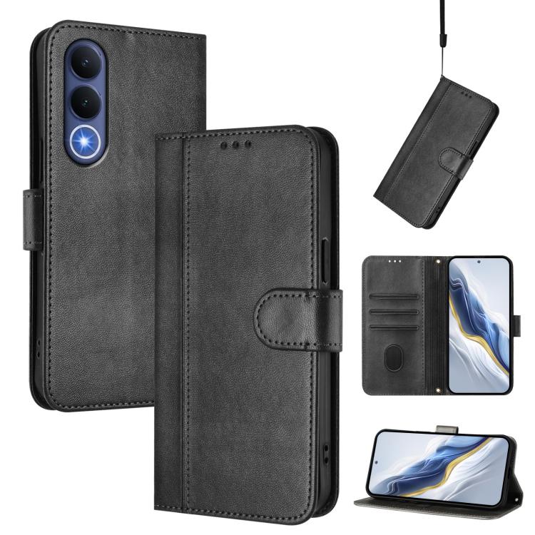 Line Splicing Buckle Retro Leather Phone Case, For vivo X300 FE / S50 Pro mini 5G, For vivo X300s, For vivo Y21 5G 2026 / Y05 4G, For vivo V70 FE 5G, For vivo X300 Ultra, For vivo X300 Pro 5G, For vivo X300 5G, For vivo Y31 5G Global                   ...