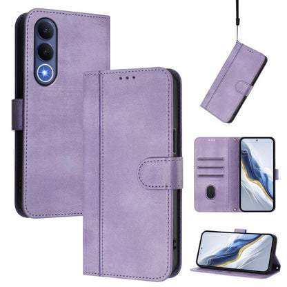 Line Splicing Buckle Retro Leather Phone Case, For vivo X300 FE / S50 Pro mini 5G, For vivo X300s, For vivo Y21 5G 2026 / Y05 4G, For vivo V70 FE 5G, For vivo X300 Ultra, For vivo X300 Pro 5G, For vivo X300 5G, For vivo Y31 5G Global                   ...