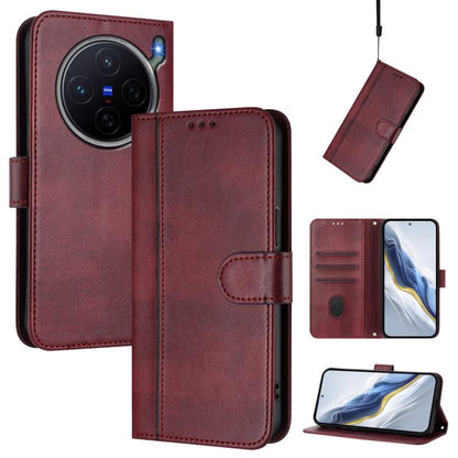 Line Splicing Buckle Retro Leather Phone Case, For vivo X300 FE / S50 Pro mini 5G, For vivo X300s, For vivo Y21 5G 2026 / Y05 4G, For vivo V70 FE 5G, For vivo X300 Ultra, For vivo X300 Pro 5G, For vivo X300 5G, For vivo Y31 5G Global                   ...