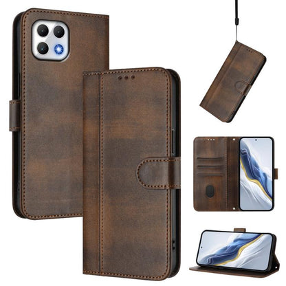 Line Splicing Buckle Retro Leather Phone Case, For T-Mobile REVVL 8 / T Phone 3, For T-Mobile REVVL 7 Pro 5G / T Phone 2 Pro 5G, For T-Mobile REVVL 7 5G / T Phone 2 5G, For T-Mobile REVVL 6 Pro 5G / REVVL 6x Pro, For T-Mobile REVVL 6 5G / REVVL 6x