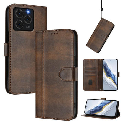 Line Splicing Buckle Retro Leather Phone Case, For Ulefone Note 21, For Ulefone Note 17 Pro, For Ulefone Note 18 Ultra / 18 Pro, For Ulefone Note 20 Pro, For Ulefone Note 19, For Ulefone Note 16 Pro, For Ulefone Note 14