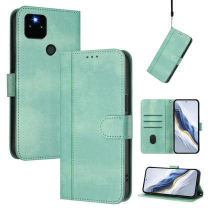 Line Splicing Buckle Retro Leather Phone Case, For Google Pixel 6a, For Google Pixel 6 Pro, For Google Pixel 6, For Google Pixel 5a 5G