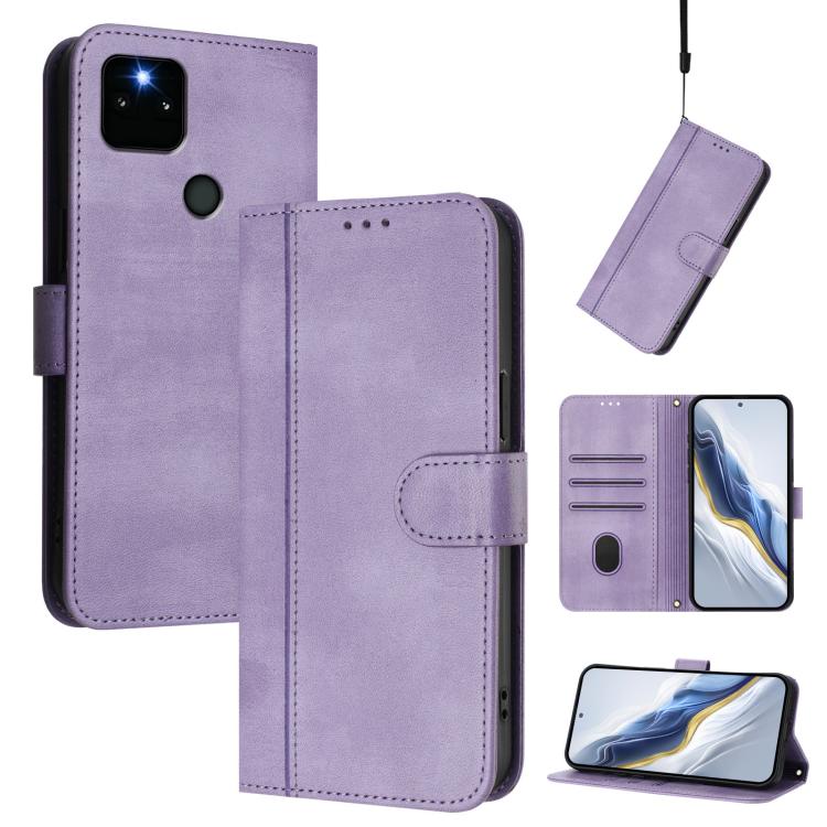 Line Splicing Buckle Retro Leather Phone Case, For Google Pixel 6a, For Google Pixel 6 Pro, For Google Pixel 6, For Google Pixel 5a 5G