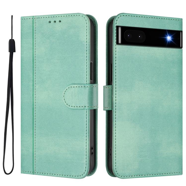 Line Splicing Buckle Retro Leather Phone Case, For Google Pixel 6a, For Google Pixel 6 Pro, For Google Pixel 6, For Google Pixel 5a 5G