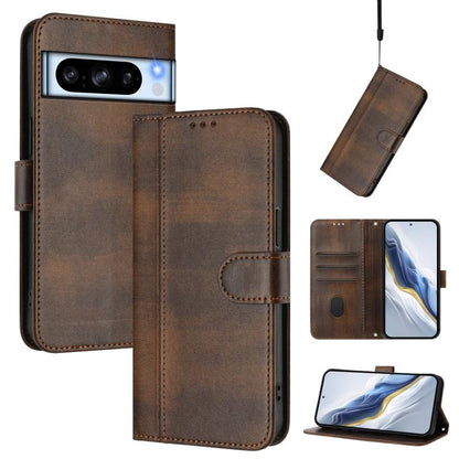Line Splicing Buckle Retro Leather Phone Case, For Google Pixel 11 Pro XL, For Google Pixel 11 Pro / 11, For Google Pixel 9 Pro XL / Pixel 10 Pro XL, For Google Pixel 10 / 10 Pro / Pixel 9 / 9 Pro, For Google Pixel 9a, For Google Pixel 8a              ...