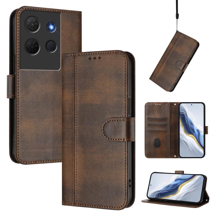 Line Splicing Buckle Retro Leather Phone Case, For TCL K70 Power 4G / K70 4G, For TCL Nxtpaper 70 Pro 5G, For TCL K32 5G / K33 5G, For TCL 60 NxtPaper, For TCL 605 / 60 SE, For TCL 60R 5G, For TCL 503, For TCL 50 5G / 50 XE / 50 XE NxtPaper            ...