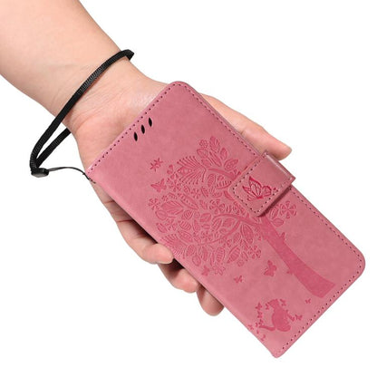 Tree & Cat Embossed Pattern Flip Leather Phone Case, For Google Pixel 10a, For Google Pixel 10 Pro XL 5G Global, For Google Pixel 10 5G / 10 Pro 5G Global