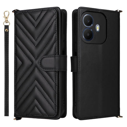 Multifunctional 6-Card Slots Leather Phone Case with Wrist Strap, For TCL K70 5G, For TCL K70 SE 4G, For TCL K70 Power / K70 4G, For TCL NxtPaper 70 Pro 5G, For TCL 60 SE NxtPaper 5G, For TCL 60 NxtPaper, For TCL 605 / 60 SE, For TCL 60R 5G / 60 5G