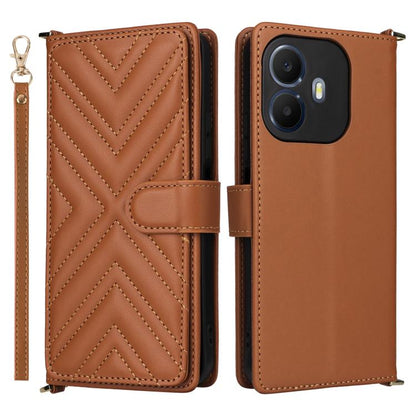 Multifunctional 6-Card Slots Leather Phone Case with Wrist Strap, For TCL K70 5G, For TCL K70 SE 4G, For TCL K70 Power / K70 4G, For TCL NxtPaper 70 Pro 5G, For TCL 60 SE NxtPaper 5G, For TCL 60 NxtPaper, For TCL 605 / 60 SE, For TCL 60R 5G / 60 5G