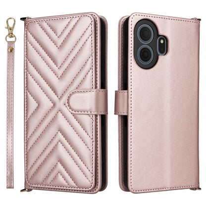 Multifunctional 6-Card Slots Leather Phone Case with Wrist Strap, For TCL K70 5G, For TCL K70 SE 4G, For TCL K70 Power / K70 4G, For TCL NxtPaper 70 Pro 5G, For TCL 60 SE NxtPaper 5G, For TCL 60 NxtPaper, For TCL 605 / 60 SE, For TCL 60R 5G / 60 5G