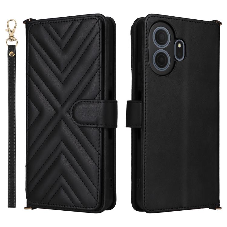 Multifunctional 6-Card Slots Leather Phone Case with Wrist Strap, For TCL K70 5G, For TCL K70 SE 4G, For TCL K70 Power / K70 4G, For TCL NxtPaper 70 Pro 5G, For TCL 60 SE NxtPaper 5G, For TCL 60 NxtPaper, For TCL 605 / 60 SE, For TCL 60R 5G / 60 5G