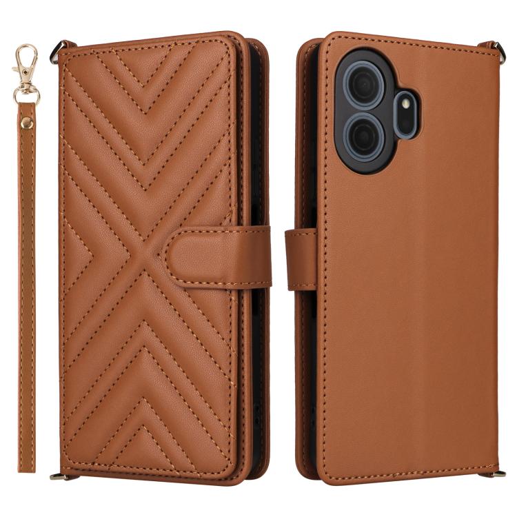 Multifunctional 6-Card Slots Leather Phone Case with Wrist Strap, For TCL K70 5G, For TCL K70 SE 4G, For TCL K70 Power / K70 4G, For TCL NxtPaper 70 Pro 5G, For TCL 60 SE NxtPaper 5G, For TCL 60 NxtPaper, For TCL 605 / 60 SE, For TCL 60R 5G / 60 5G