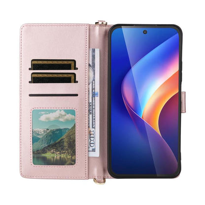 Multifunctional 6-Card Slots Leather Phone Case with Wrist Strap, For TCL K70 5G, For TCL K70 SE 4G, For TCL K70 Power / K70 4G, For TCL NxtPaper 70 Pro 5G, For TCL 60 SE NxtPaper 5G, For TCL 60 NxtPaper, For TCL 605 / 60 SE, For TCL 60R 5G / 60 5G
