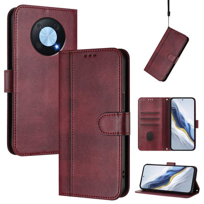 Line Splicing Buckle Retro Leather Phone Case, For Huawei Nova 13 Pro, For Huawei Nova 13 / Nova 12, For Huawei Pura 70 Pro / Pura 70 Pro+, For Huawei nova 12i Global, For Huawei Nova 12s Global, For Huawei Pura 70, For Huawei Mate 60 Pro / Mate 60 Pro...