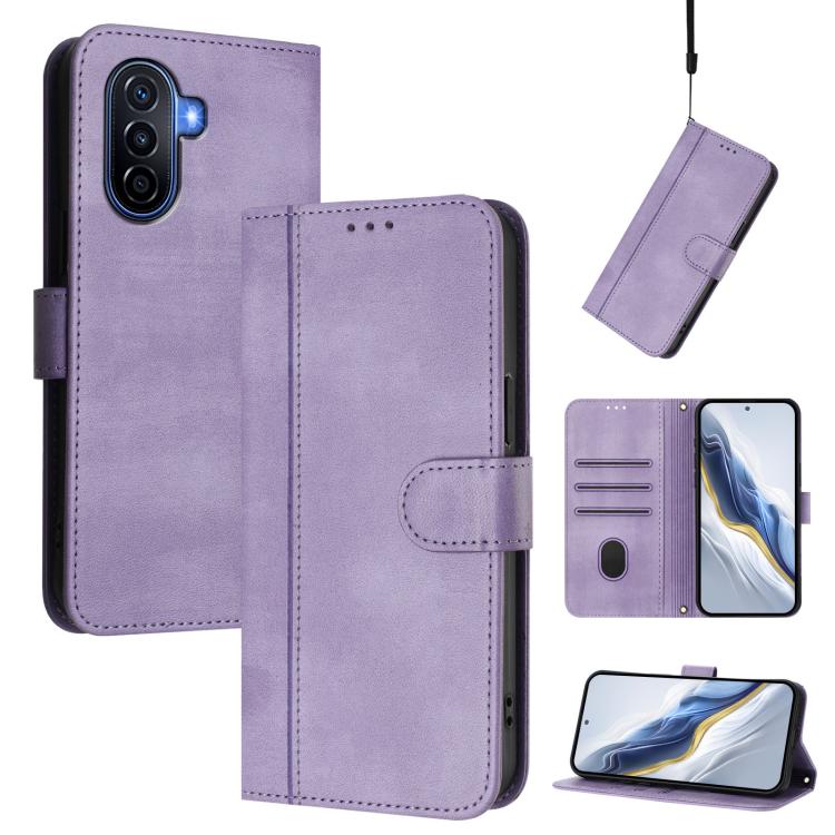 Line Splicing Buckle Retro Leather Phone Case, For Huawei Enjoy 50 / Nova Y70 / Nova Y70 Plus, For Huawei Nova 9, For Huawei P50 Pro, For Huawei P50, For Huawei Enjoy 20 SE / Huawei P Smart 2021