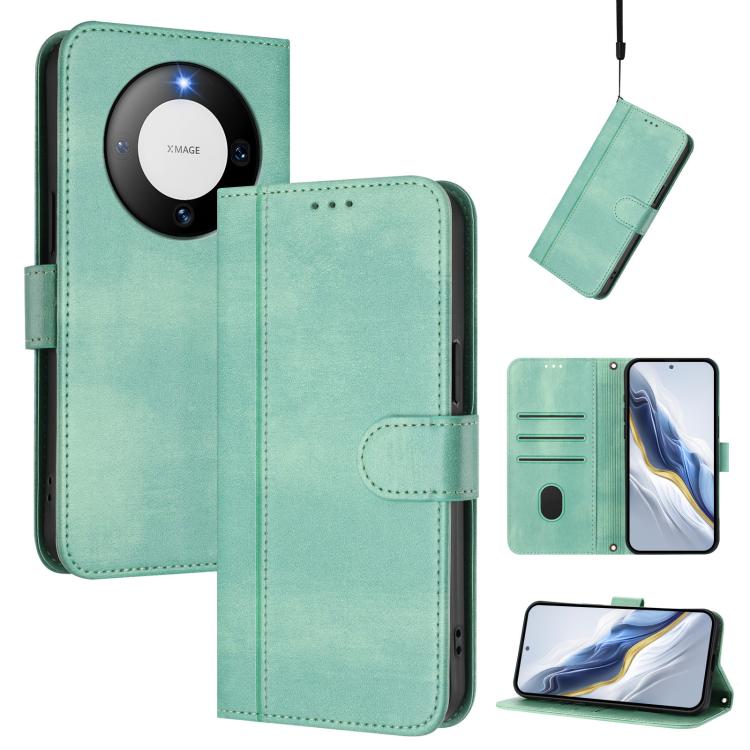 Line Splicing Buckle Retro Leather Phone Case, For Huawei Nova 13 Pro, For Huawei Nova 13 / Nova 12, For Huawei Pura 70 Pro / Pura 70 Pro+, For Huawei nova 12i Global, For Huawei Nova 12s Global, For Huawei Pura 70, For Huawei Mate 60 Pro / Mate 60 Pro...