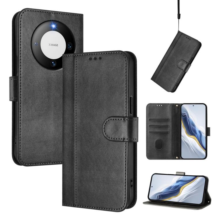 Line Splicing Buckle Retro Leather Phone Case, For Huawei Nova 13 Pro, For Huawei Nova 13 / Nova 12, For Huawei Pura 70 Pro / Pura 70 Pro+, For Huawei nova 12i Global, For Huawei Nova 12s Global, For Huawei Pura 70, For Huawei Mate 60 Pro / Mate 60 Pro...