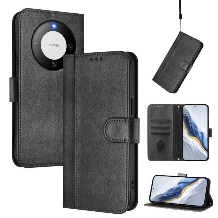 Line Splicing Buckle Retro Leather Phone Case, For Huawei Nova 13 Pro, For Huawei Nova 13 / Nova 12, For Huawei Pura 70 Pro / Pura 70 Pro+, For Huawei nova 12i Global, For Huawei Nova 12s Global, For Huawei Pura 70, For Huawei Mate 60 Pro / Mate 60 Pro...