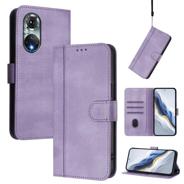Line Splicing Buckle Retro Leather Phone Case, For Huawei Enjoy 50 / Nova Y70 / Nova Y70 Plus, For Huawei Nova 9, For Huawei P50 Pro, For Huawei P50, For Huawei Enjoy 20 SE / Huawei P Smart 2021