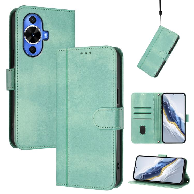 Line Splicing Buckle Retro Leather Phone Case, For Huawei Nova 13 Pro, For Huawei Nova 13 / Nova 12, For Huawei Pura 70 Pro / Pura 70 Pro+, For Huawei nova 12i Global, For Huawei Nova 12s Global, For Huawei Pura 70, For Huawei Mate 60 Pro / Mate 60 Pro...