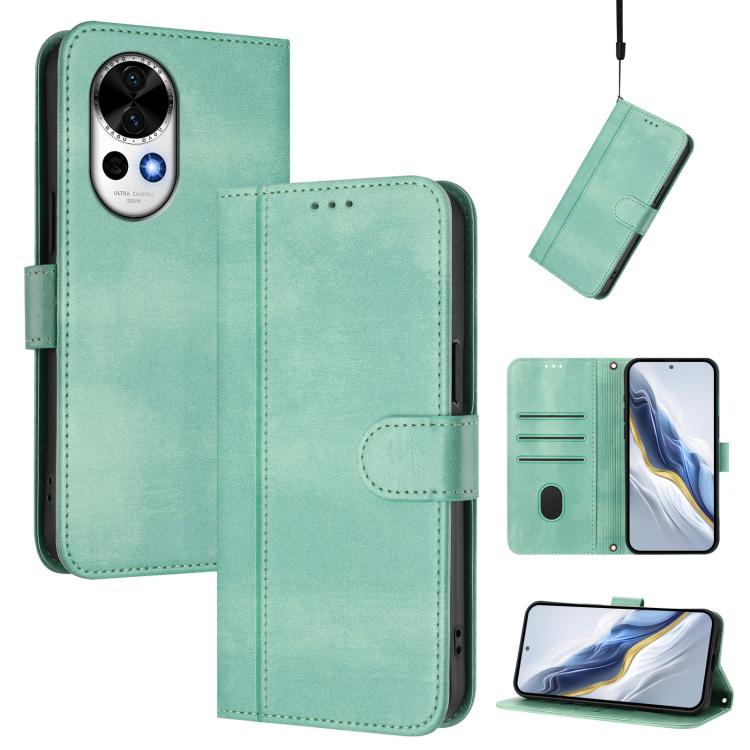 Line Splicing Buckle Retro Leather Phone Case, For Huawei Nova 13 Pro, For Huawei Nova 13 / Nova 12, For Huawei Pura 70 Pro / Pura 70 Pro+, For Huawei nova 12i Global, For Huawei Nova 12s Global, For Huawei Pura 70, For Huawei Mate 60 Pro / Mate 60 Pro...