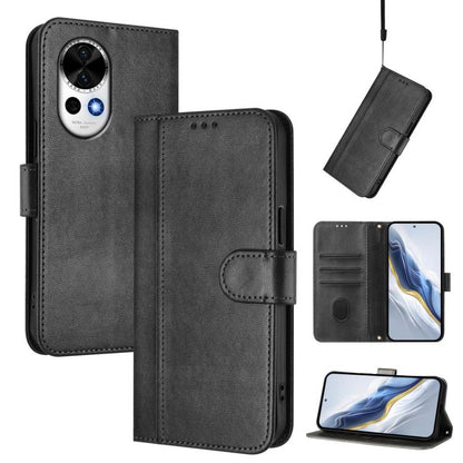 Line Splicing Buckle Retro Leather Phone Case, For Huawei Nova 13 Pro, For Huawei Nova 13 / Nova 12, For Huawei Pura 70 Pro / Pura 70 Pro+, For Huawei nova 12i Global, For Huawei Nova 12s Global, For Huawei Pura 70, For Huawei Mate 60 Pro / Mate 60 Pro...