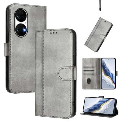 Line Splicing Buckle Retro Leather Phone Case, For Huawei Enjoy 50 / Nova Y70 / Nova Y70 Plus, For Huawei Nova 9, For Huawei P50 Pro, For Huawei P50, For Huawei Enjoy 20 SE / Huawei P Smart 2021