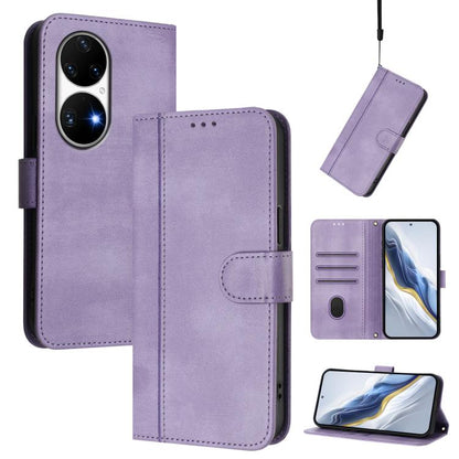 Line Splicing Buckle Retro Leather Phone Case, For Huawei Enjoy 50 / Nova Y70 / Nova Y70 Plus, For Huawei Nova 9, For Huawei P50 Pro, For Huawei P50, For Huawei Enjoy 20 SE / Huawei P Smart 2021