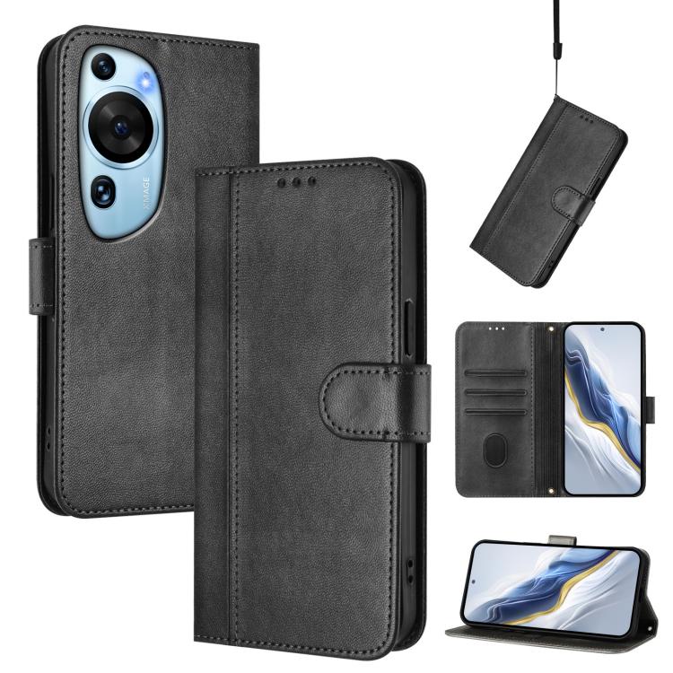 Line Splicing Buckle Retro Leather Phone Case, For Huawei Nova 13 Pro, For Huawei Nova 13 / Nova 12, For Huawei Pura 70 Pro / Pura 70 Pro+, For Huawei nova 12i Global, For Huawei Nova 12s Global, For Huawei Pura 70, For Huawei Mate 60 Pro / Mate 60 Pro...