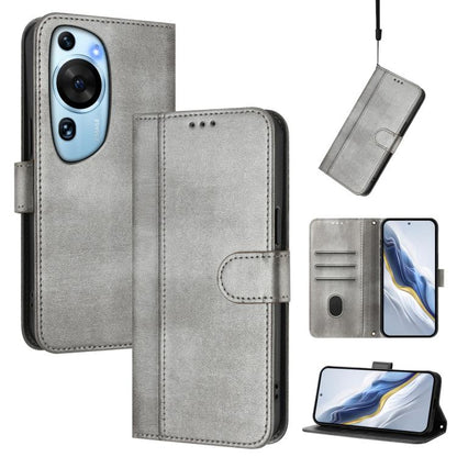Line Splicing Buckle Retro Leather Phone Case, For Huawei Nova 13 Pro, For Huawei Nova 13 / Nova 12, For Huawei Pura 70 Pro / Pura 70 Pro+, For Huawei nova 12i Global, For Huawei Nova 12s Global, For Huawei Pura 70, For Huawei Mate 60 Pro / Mate 60 Pro...
