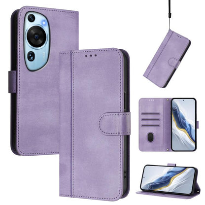 Line Splicing Buckle Retro Leather Phone Case, For Huawei Nova 13 Pro, For Huawei Nova 13 / Nova 12, For Huawei Pura 70 Pro / Pura 70 Pro+, For Huawei nova 12i Global, For Huawei Nova 12s Global, For Huawei Pura 70, For Huawei Mate 60 Pro / Mate 60 Pro...